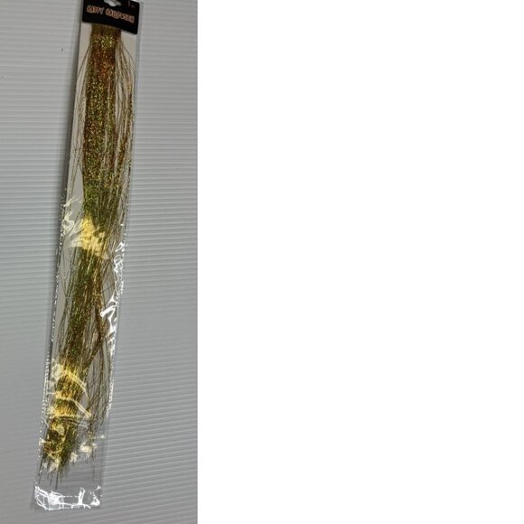 Hair Extensions Halloween Gold Glitter Set of 2 Synthetic Hair 19" Comb Clip - Picture 3 of 5